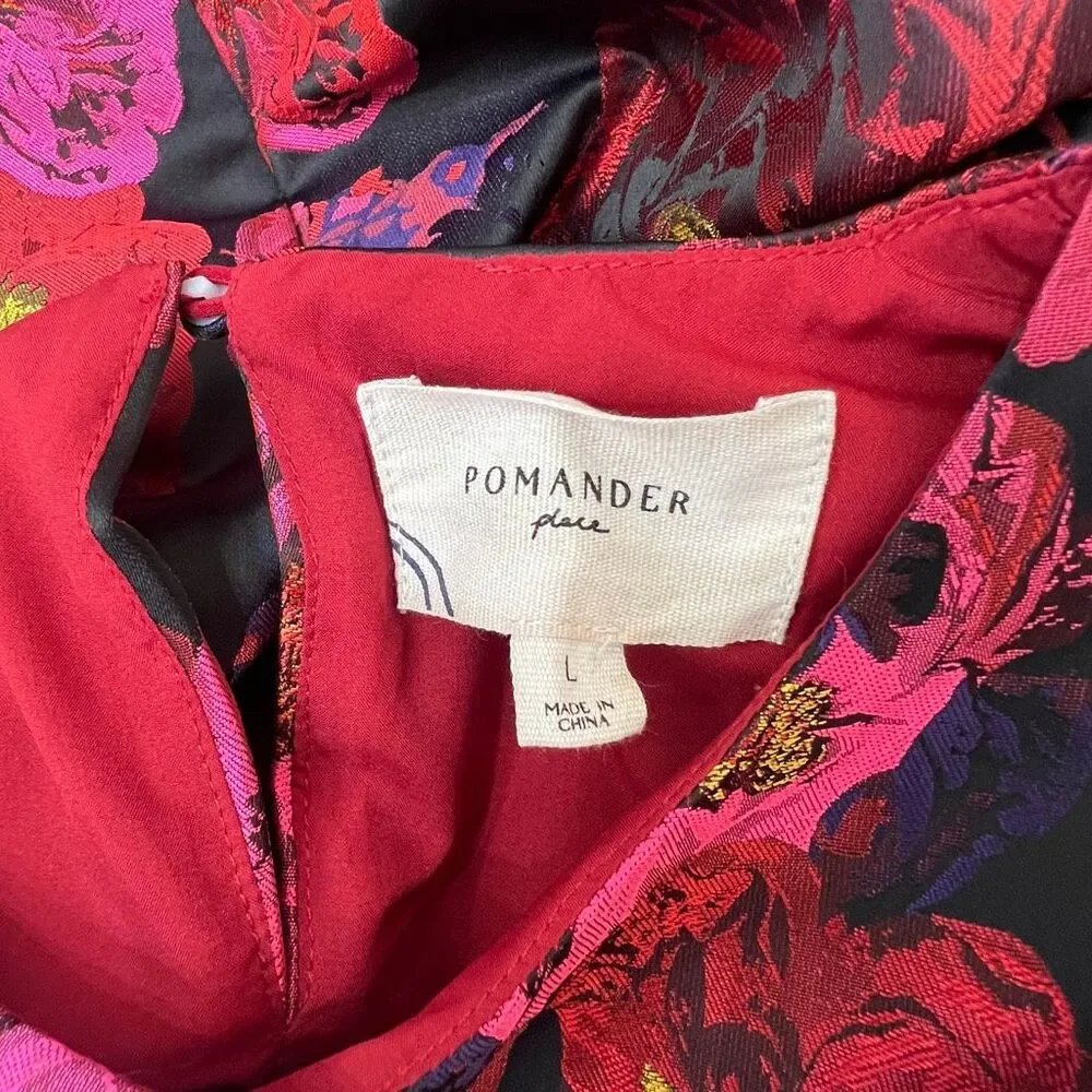 Tuckernuck POMANDER Place Floral Jacquard Puff Sleeve Blouse Multicolor Large